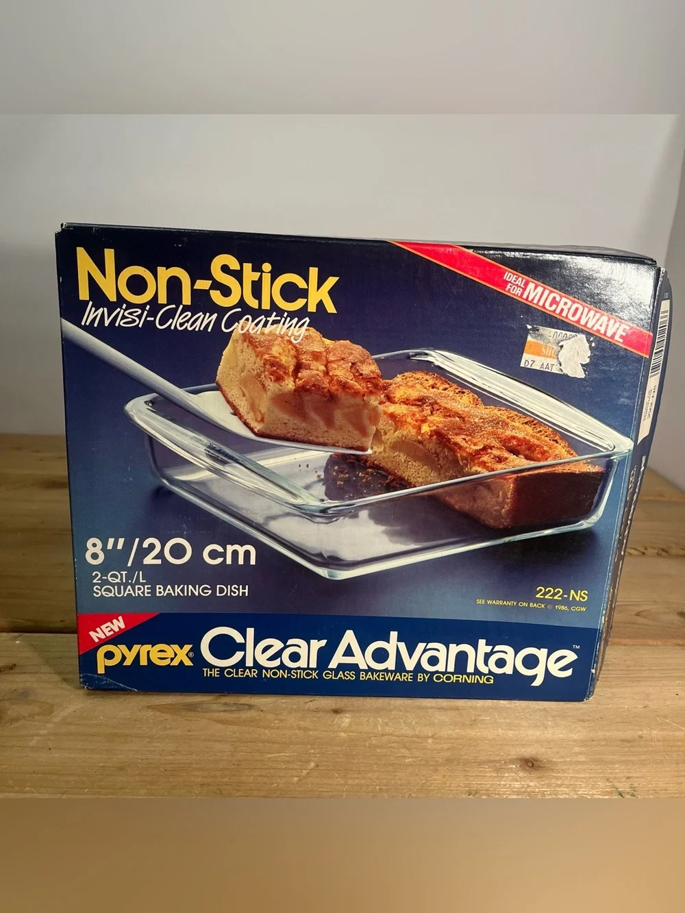 Vintage Pyrex Clear Advantage Non-Stick Glass 2Qt Baking Dish Open Box